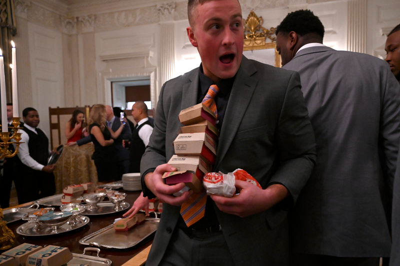 Illustration for article titled Seriously, This Loser Gave Clemson French Fries In Little Presidential Cups